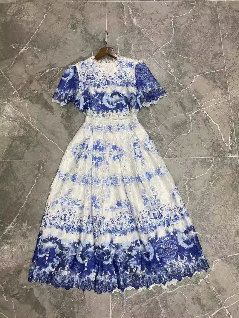 Camille Vintage Lace Midi Dress