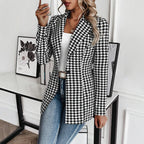 Evelyn Houndstooth Longline Blazer