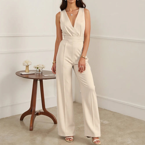 Alina Draped V-Neck Jumpsuit
