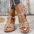 Loretta Buckle Comfort Heel Sandals