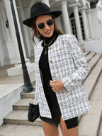 Margot Vintage Plaid Button Coat