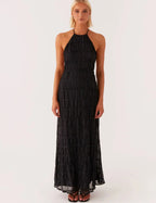 Selene Halter Ruffle Dress