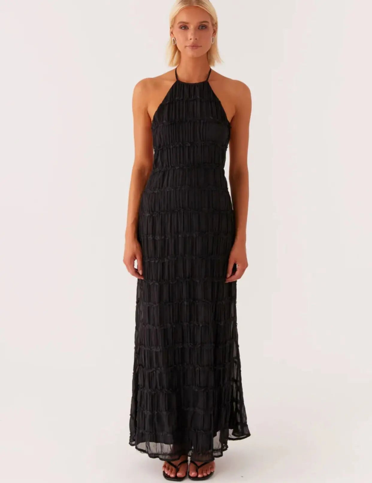 Selene Halter Ruffle Dress