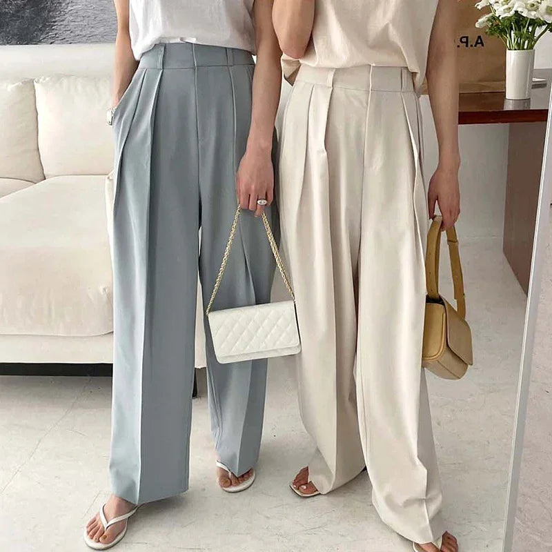 Nora Pleated Wide-Leg Trousers