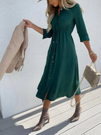 Caroline Drawstring Midi Shirt Dress