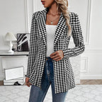 Evelyn Houndstooth Longline Blazer