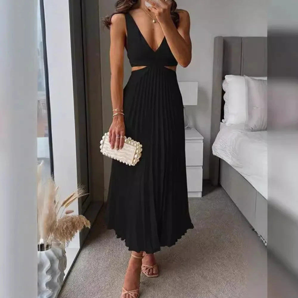 Mia Pleated Maxi Dress