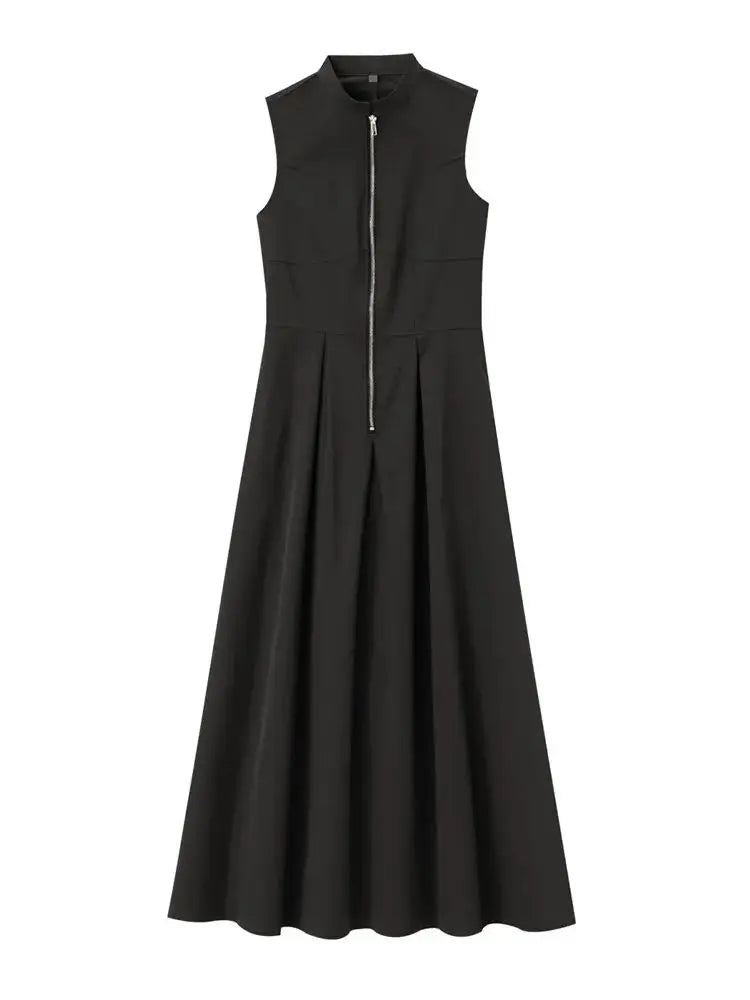Vivienne Pleated V-Neck Maxi