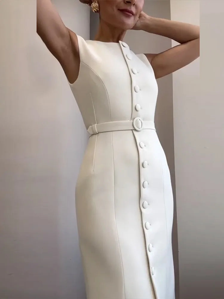 Clara Chic Sleeveless Long Dress