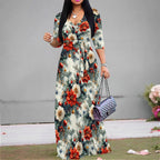 Juliana Belted Garden Maxi Dress