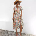 Claire Floral Ruffle Wrap Dress