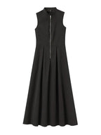 Vivienne Pleated V-Neck Maxi