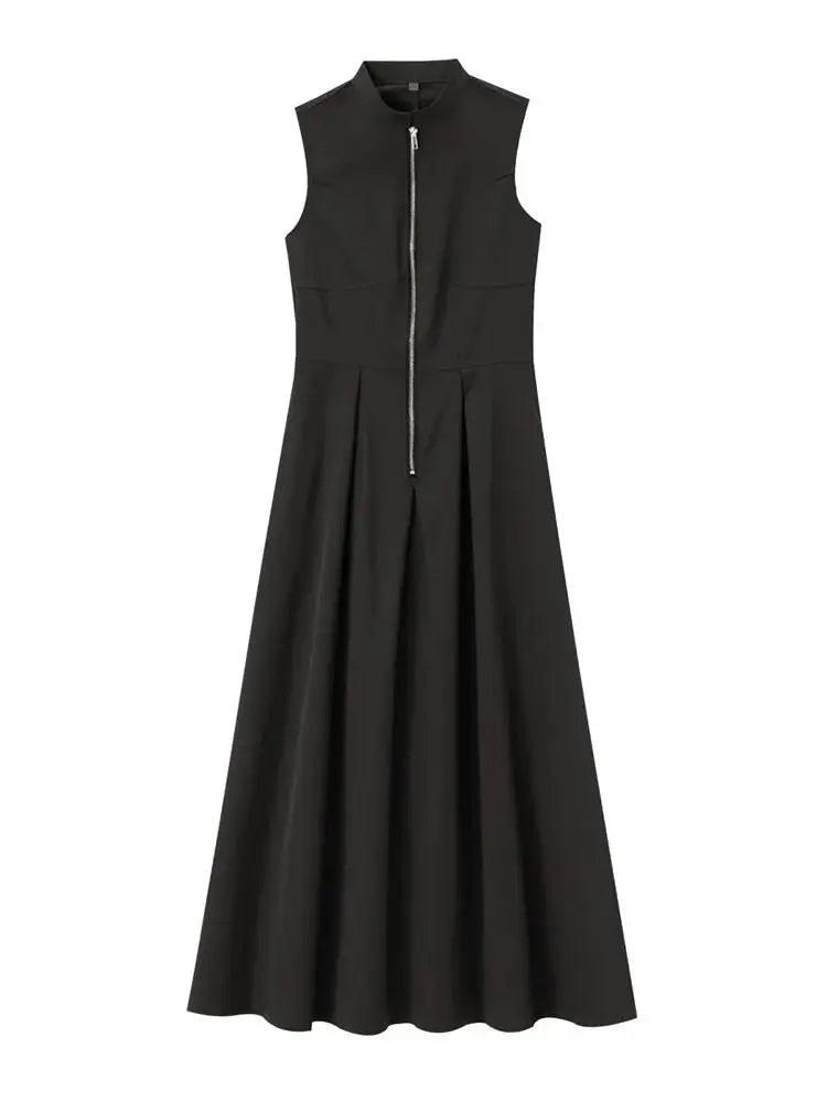 Vivienne Pleated V-Neck Maxi