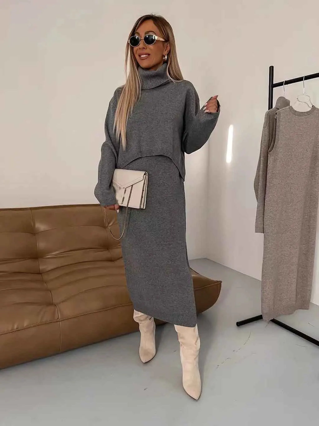 Lila Cozy Knit Set
