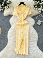 Eva Vintage Knitted Long Dress