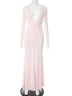 Valeria Sexy Deep V Maxi Dress