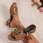 Isabella Luxe Croc Buckle Slide