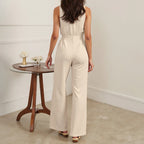 Alina Draped V-Neck Jumpsuit