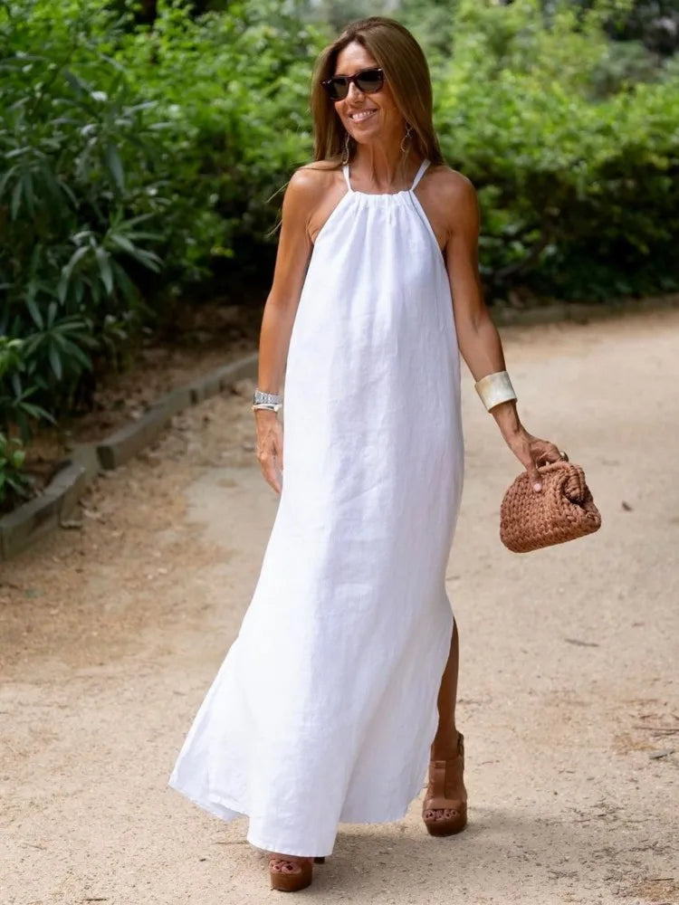 Sophie Vintage Halter Maxi Dress