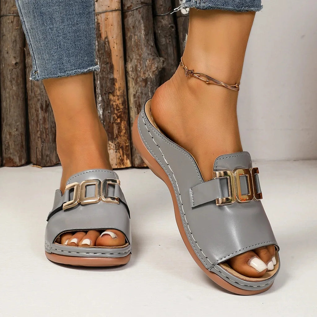 Amara Comfort Buckle Slip-On Sandals