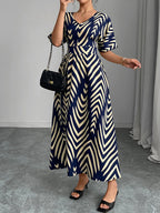 Lila Elegant Twill Swing Dress
