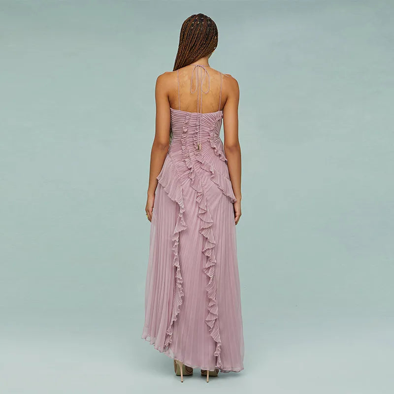 Serena Elegant Halter Maxi Dress