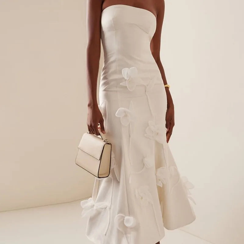 Marivelle Floral White Dress
