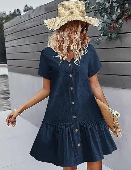 Ivy Cotton Button Dress