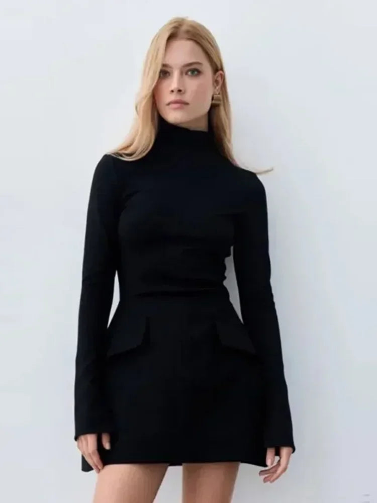 Scarlet Turtleneck Mini Dress