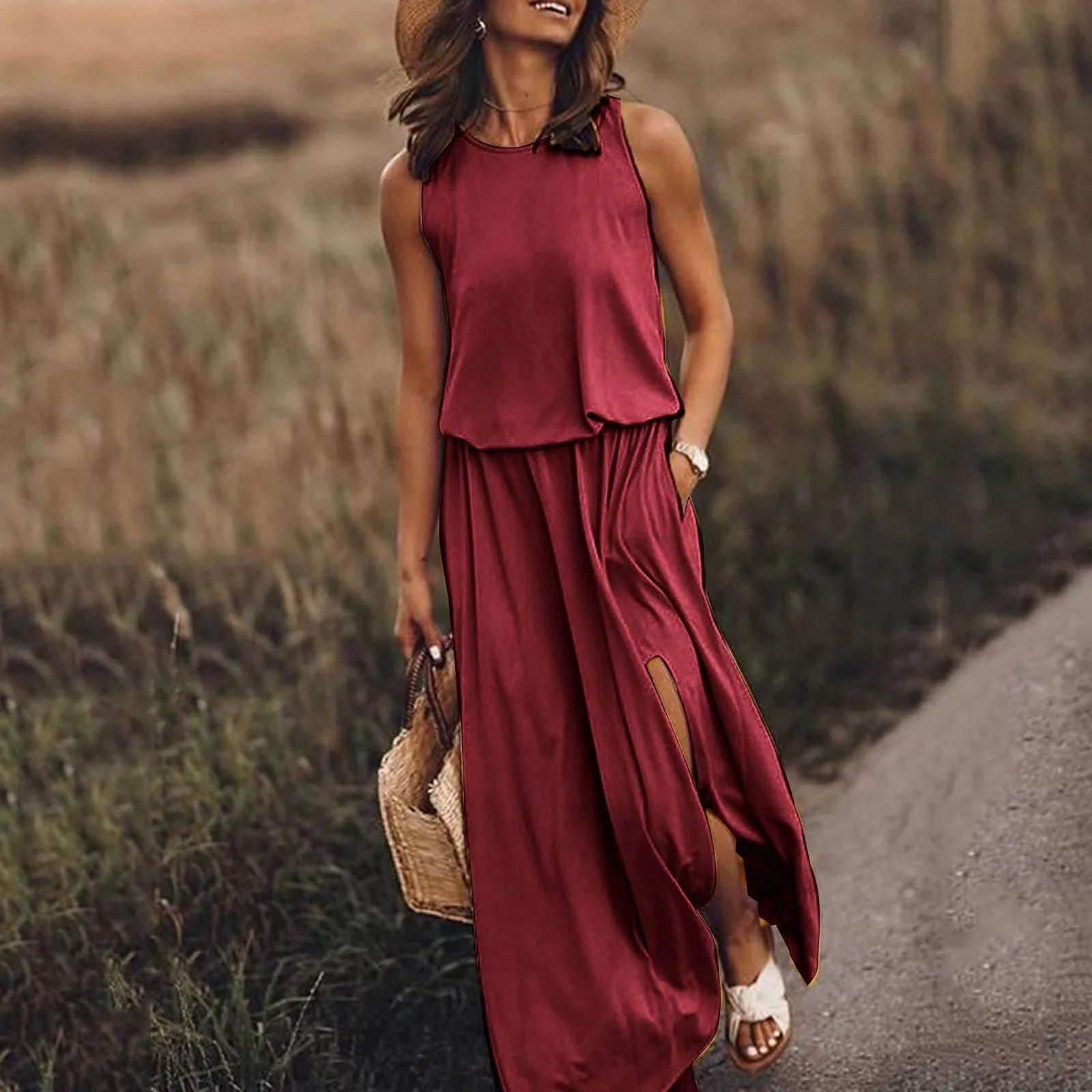 Harper Sleeveless Tiered Maxi Dress