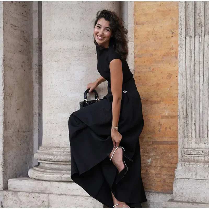 Camille Vintage Brown Maxi Dress