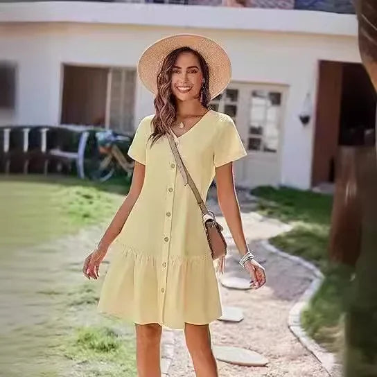 Ivy Cotton Button Dress