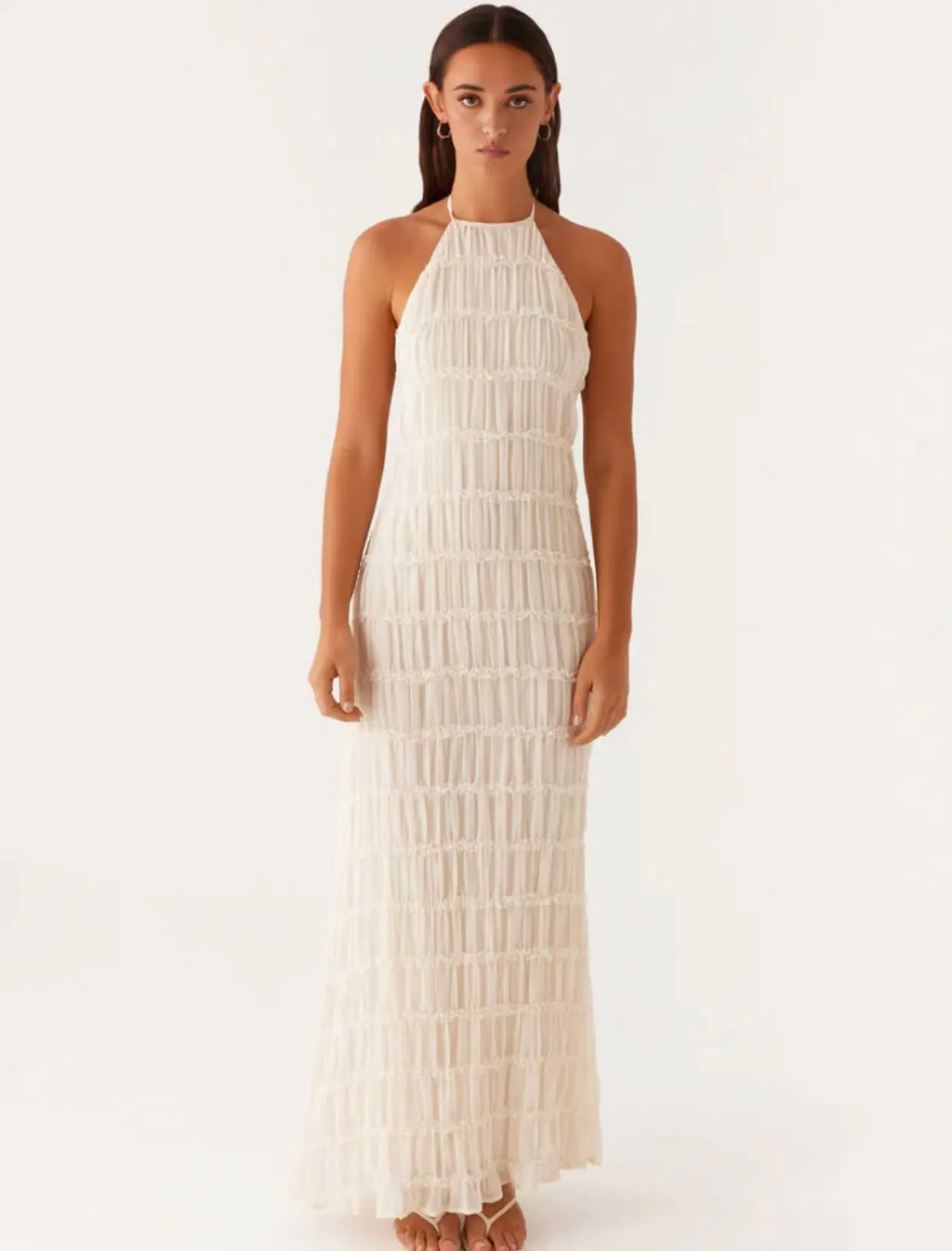 Selene Halter Ruffle Dress