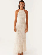 Selene Halter Ruffle Dress