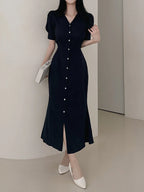 Sophie Elegant V-Neck A-Line Dress