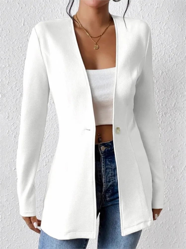 Isla One-Button Slim Blazer