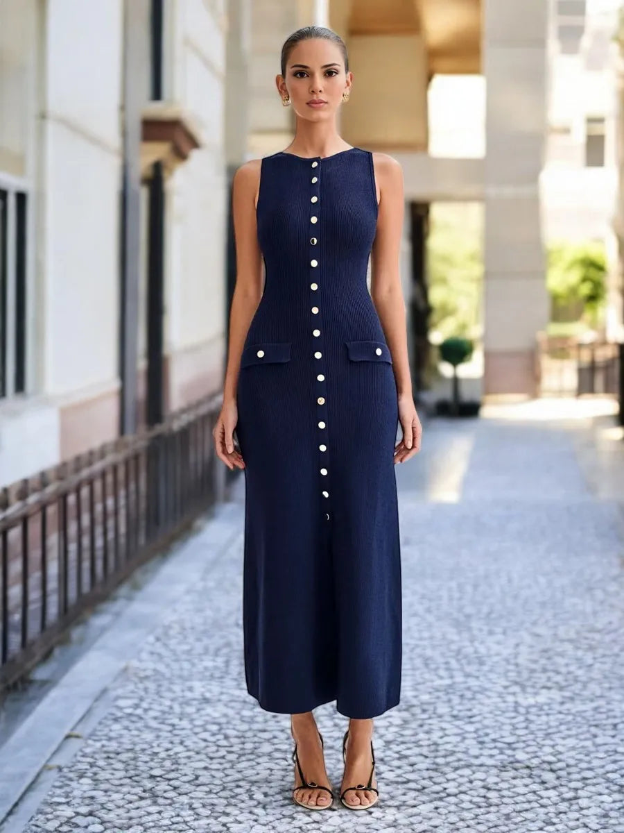 Amelia Chic Ribbed Bodycon Dress