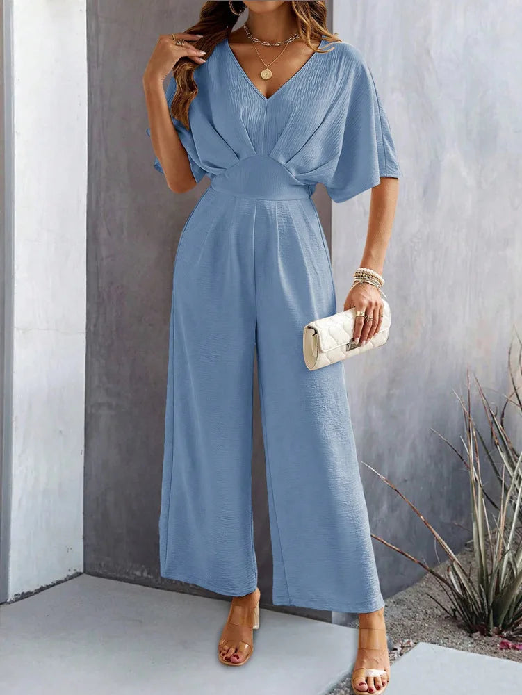 Lana Draped V-Neck Jumpsuit