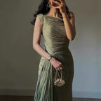Leila Draped Corset Evening Gown