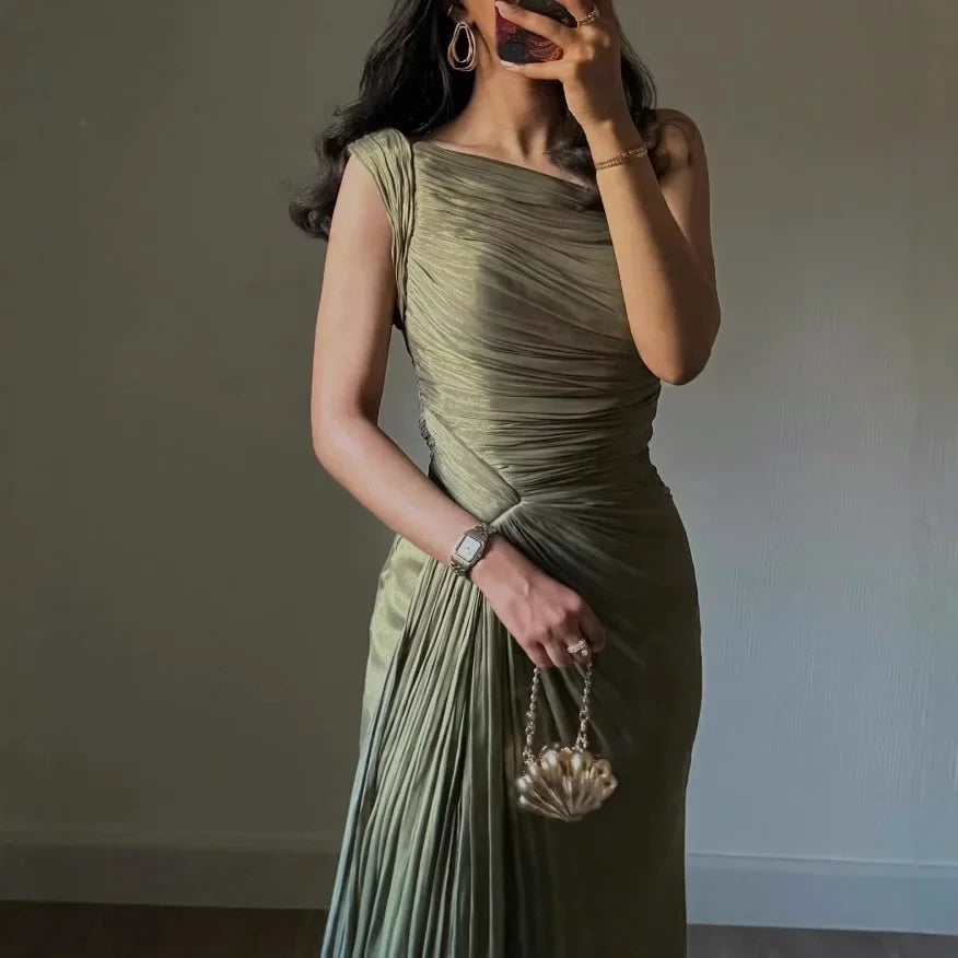 Leila Draped Corset Evening Gown