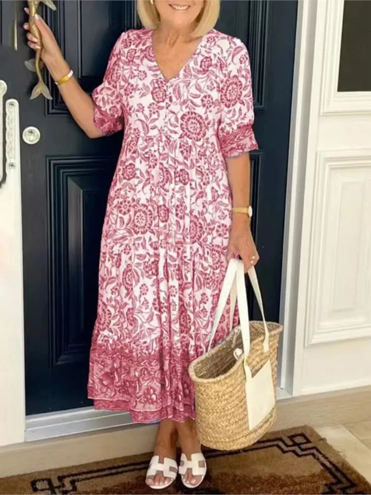 Mia Elegant Floral Maxi Dress