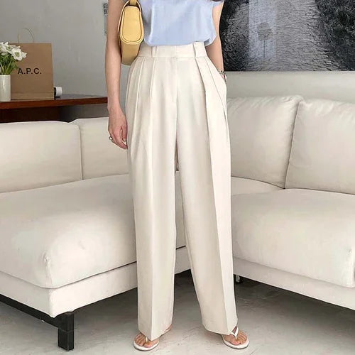 Nora Pleated Wide-Leg Trousers