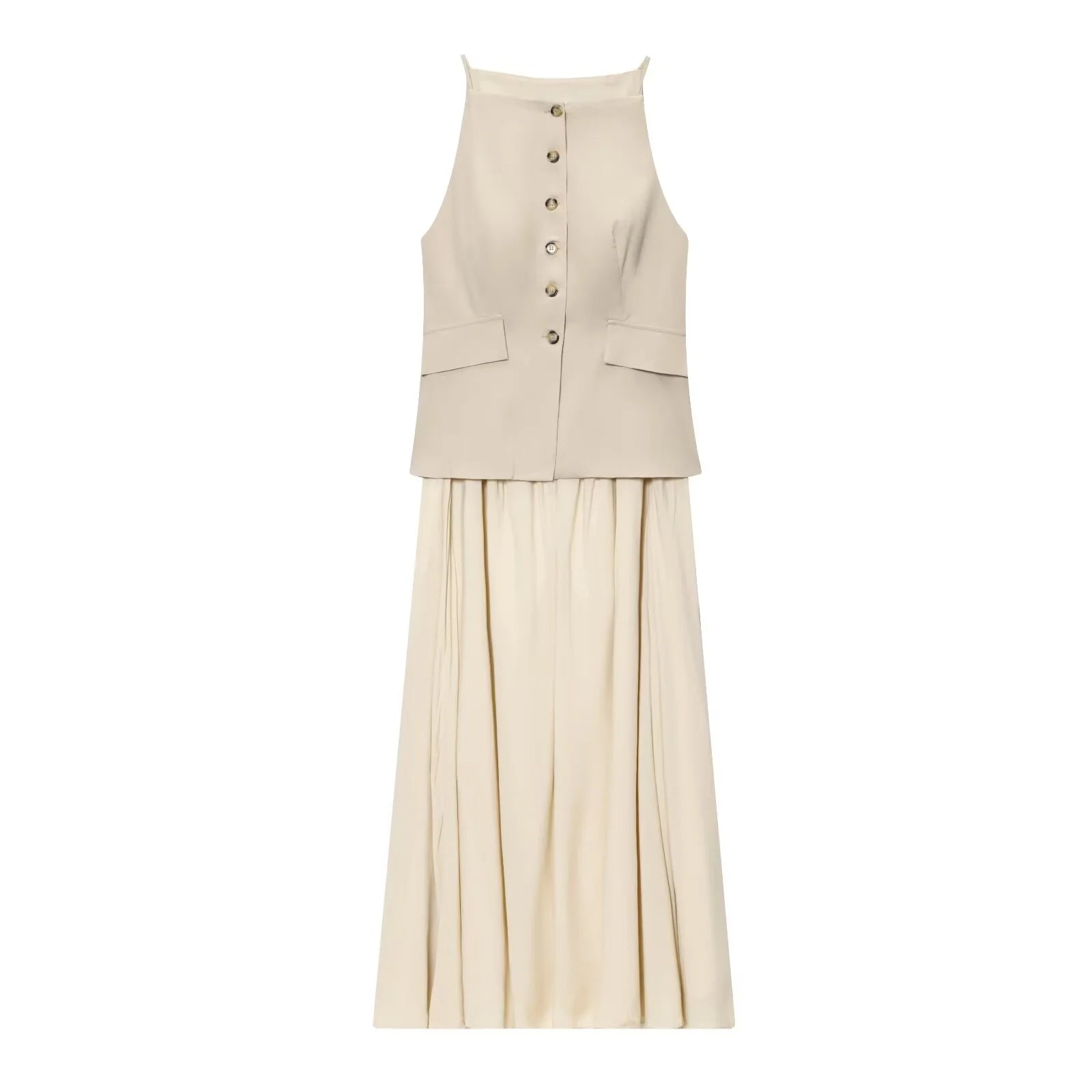 Eva Chic Pleated Midi Dress