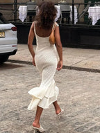 Serena Elegant Ruffled Knit Maxi Dress