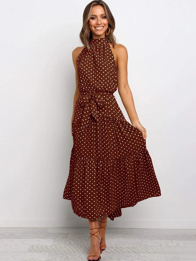 Mia Polka Dot Halter Dress