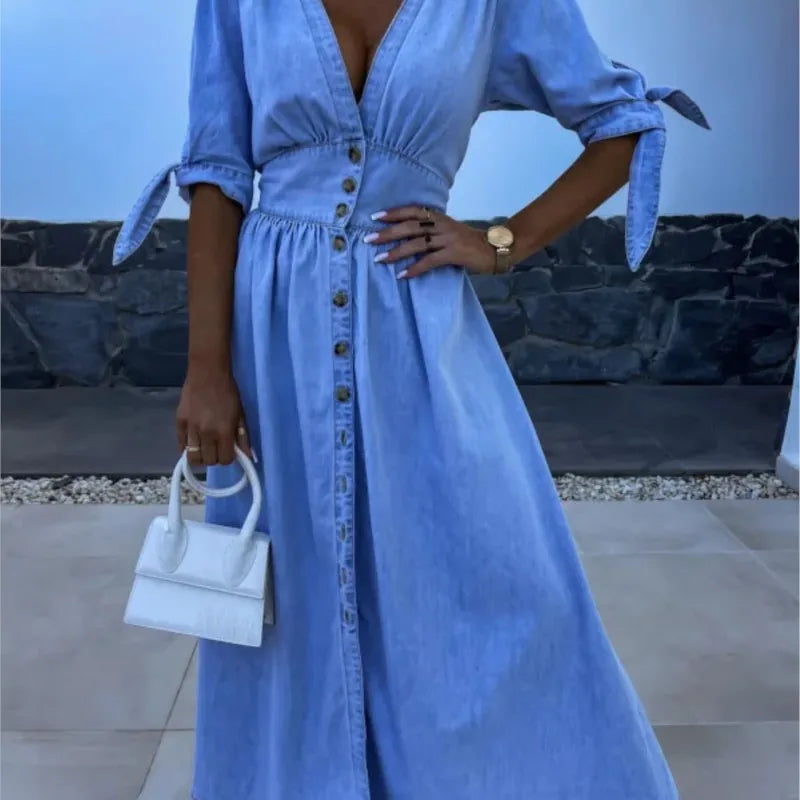 Isabella Elegant Button Dress