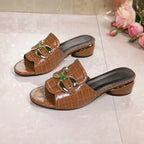 Isabella Luxe Croc Buckle Slide
