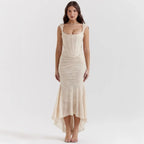 Mia Lace Detail High-Low Dress