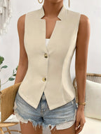 Chloe Slim-Fit V-Neck Blazer Vest