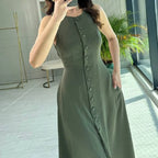 Evelisse Buttoned Long Dress
